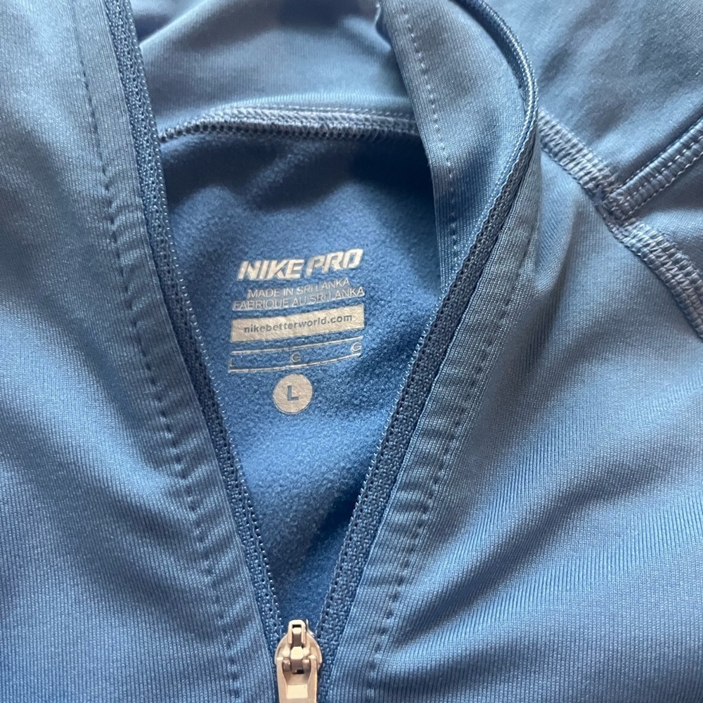 Nike Pro Steel Blue Zip Pullover - Picture 5 of 9